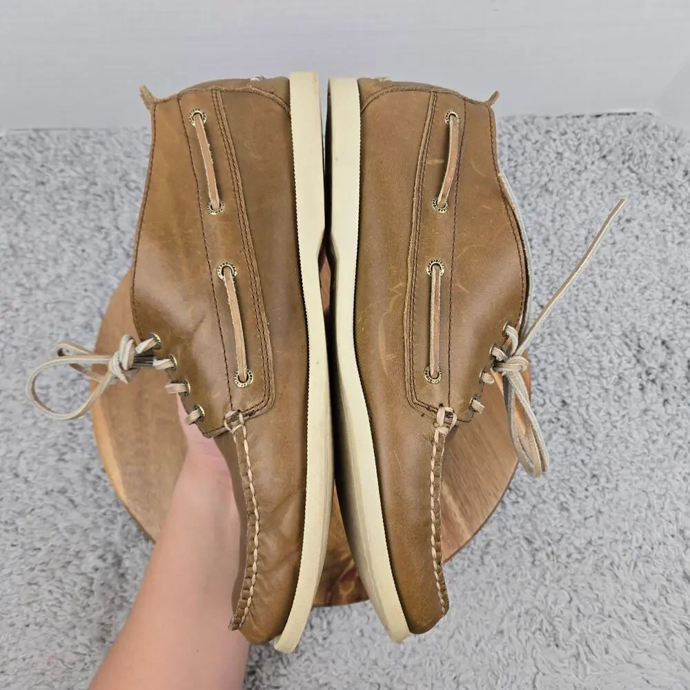 Sperry Top Sider Men 12M Authentic Original Brown Leather Chukka Boot Boat Shoe
